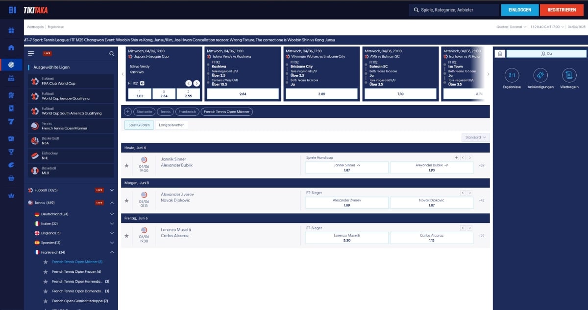 TikiTaka Sport Tennis French Open