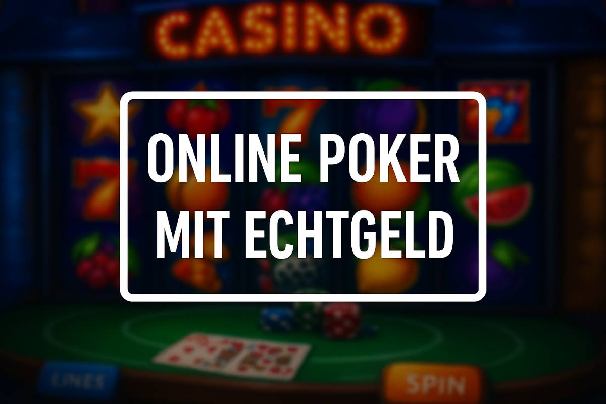 Casino Hintergrund mit Schriftzug Online Poker mit Echtgeld