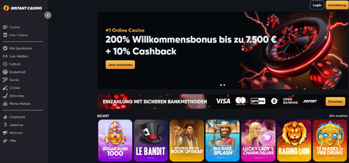 Instant Casino Startseite 2
