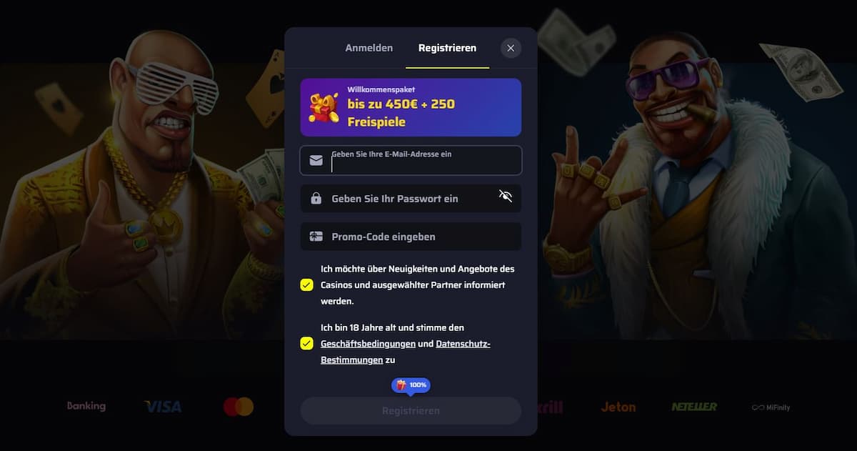 Registrierung und Einzahlung bei BDMbet