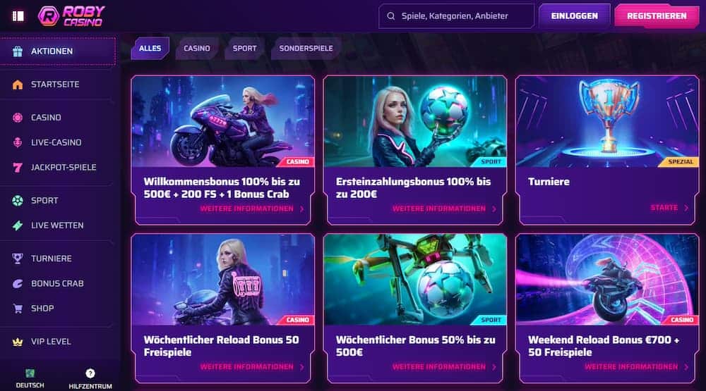 Roby Casino Werbeaktionen