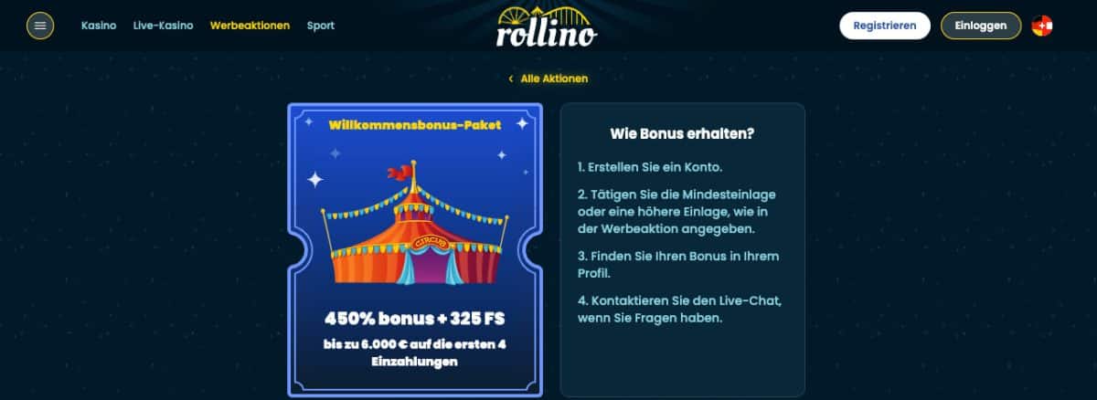 Rollino Casino Bonusangebote